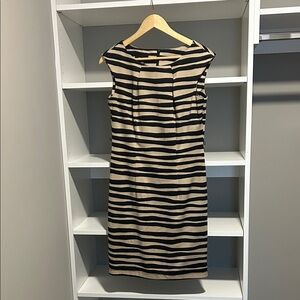 AB Studio Black and Tan Zebra Print Midi Dress*